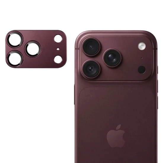 Протектор за камера за iPhone 18 Pro Max Full Camera Glass - Techsuit - Тъмна череша
