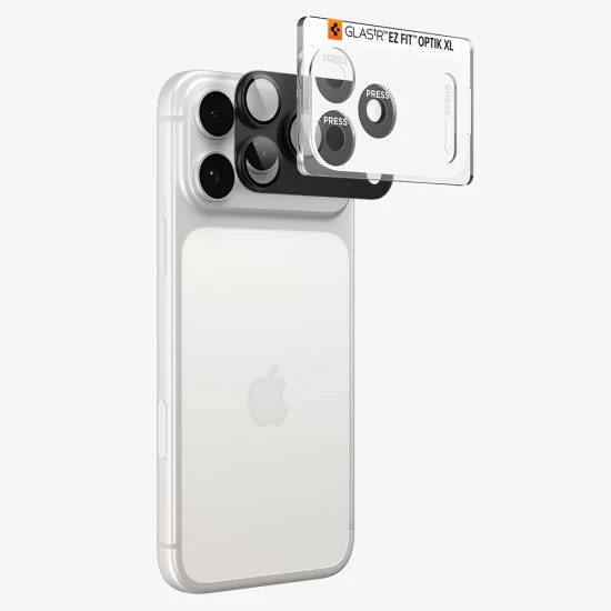 Протектор за камера за iPhone 18 Pro Max Optik.tR EZ Fit Pro XL Camera Glass (AGL12039) - Spigen - Тъмносив