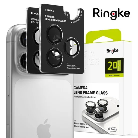 Протектор за камера за iPhone 18 Pro / iPhone 18 Pro Max - Camera Lens Frame Glass (2 pack) - Ringke - Прозрачен