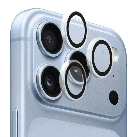 Протектор за камера за iPhone 18 Pro / iPhone 18 Pro Max - Original Metal Frame Lens Glass - Blueo - Прозрачен