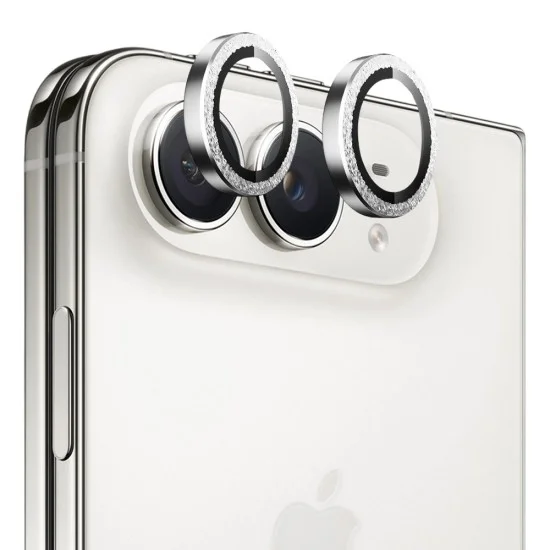 Протектор за камера за iPhone Duo - Diamond Camera Lens Glass - Blueo - Сребрист диамант