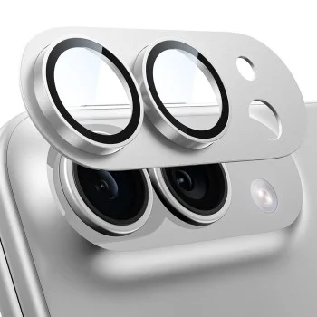 Протектор за камера за iPhone Duo Full Camera Glass - Techsuit - Звезднобял