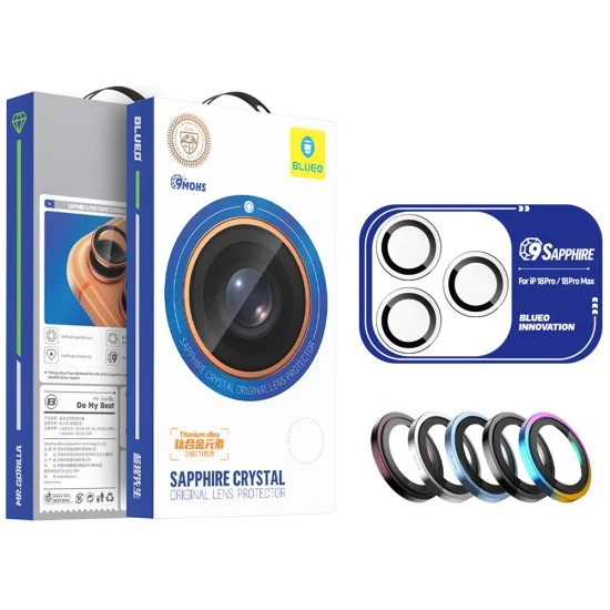 Протектор за камера за iPhone Duo - Sapphire Crystal Original Lens Glass - Blueo - Сребрист