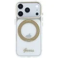 Прозрачен калъф Guess Ring Stand Script Metal Logo MagSafe (GUHMP18X6HCCMST) - iPhone 18 Pro Max / iPhone 17 Pro Max - Прозрачен