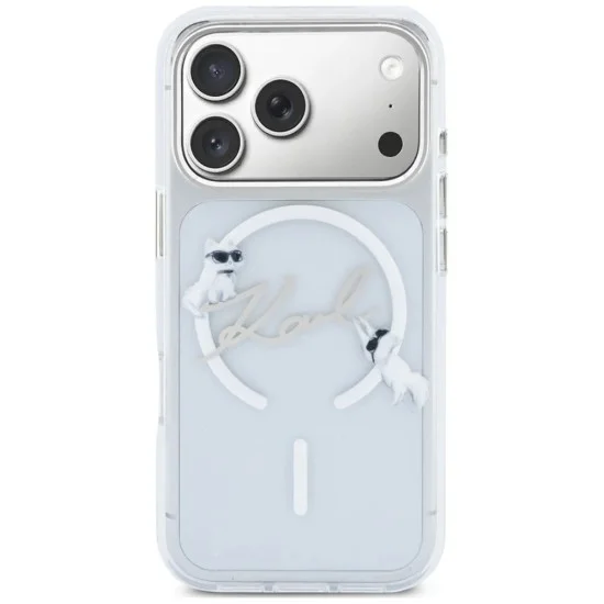 Karl Lagerfeld - IML Choupette and Karl Script Logo MagSafe (KLHMP18L5HKSCAH) - iPhone 18 Pro / iPhone 17 Pro - Transparent