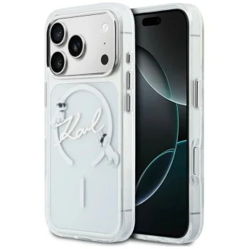 Прозрачен калъф Karl Lagerfeld - IML Choupette and Karl Script Logo MagSafe (KLHMP18L5HKSCAH) - iPhone 18 Pro / iPhone 17 Pro - Прозрачен