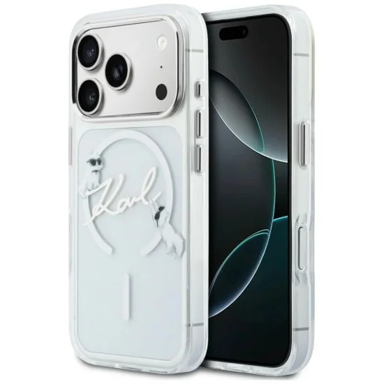 Karl Lagerfeld - IML Choupette and Karl Script Logo MagSafe (KLHMP18L5HKSCAH) - iPhone 18 Pro / iPhone 17 Pro - Transparent