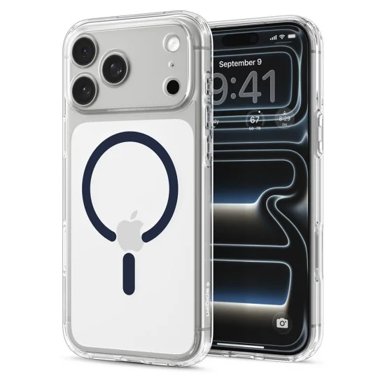 Прозрачен калъф Spigen Ultra Hybrid MagSafe (ACS12158) - iPhone 18 Pro / iPhone 17 Pro - Син