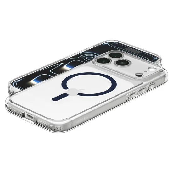 Прозрачен калъф Spigen Ultra Hybrid MagSafe (ACS12158) - iPhone 18 Pro / iPhone 17 Pro - Син