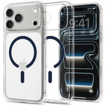 Прозрачен калъф Spigen Ultra Hybrid MagSafe (ACS12158) - iPhone 18 Pro / iPhone 17 Pro - Син