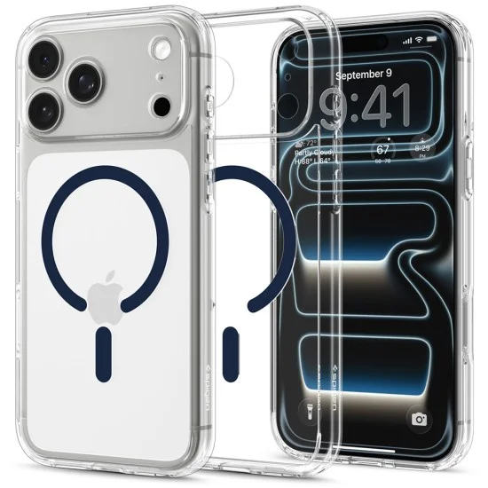 Прозрачен калъф Spigen Ultra Hybrid MagSafe (ACS12158) - iPhone 18 Pro / iPhone 17 Pro - Син