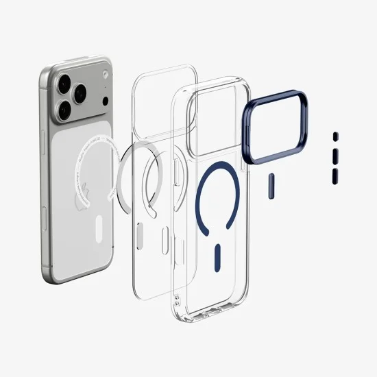 Прозрачен калъф Spigen Ultra Hybrid Optik S MagSafe (ACS11909) - iPhone 18 Pro Max / iPhone 17 Pro Max - Син