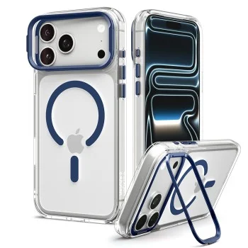 Прозрачен калъф Spigen Ultra Hybrid Optik S MagSafe (ACS11922) - iPhone 18 Pro / iPhone 17 Pro - Син