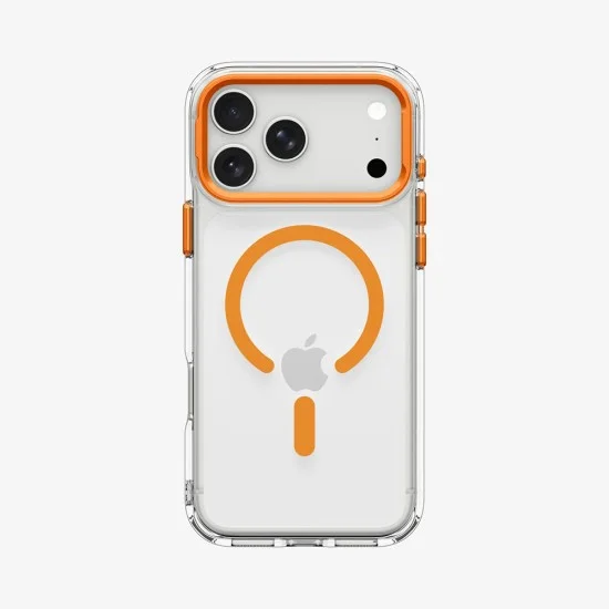 Прозрачен калъф Spigen Ultra Hybrid Optik S MagSafe (ACS11923) - iPhone 18 Pro / iPhone 17 Pro - Оранжев