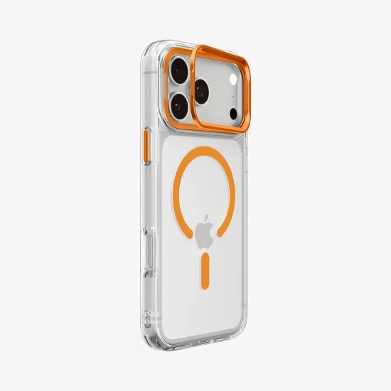 Прозрачен калъф Spigen Ultra Hybrid Optik S MagSafe (ACS11923) - iPhone 18 Pro / iPhone 17 Pro - Оранжев