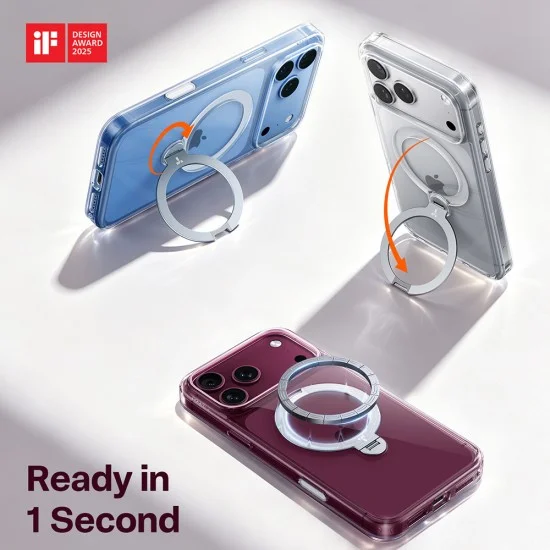 Прозрачен калъф Torras - Ostand Spin Series - iPhone 18 Pro Max / iPhone 17 Pro Max - Прозрачен