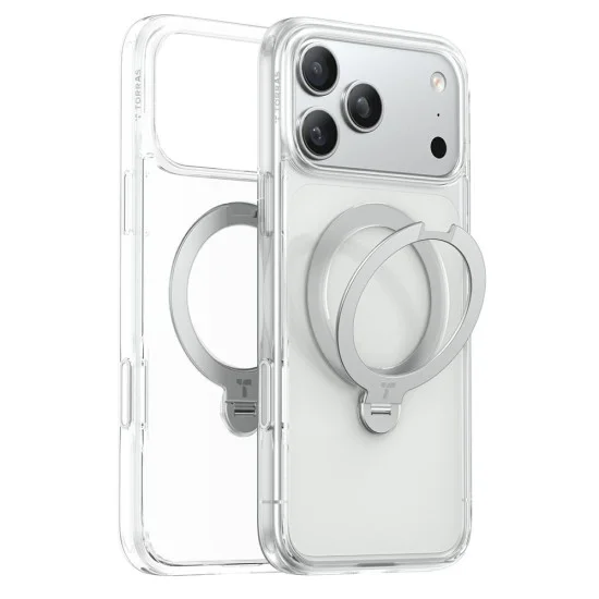 Прозрачен калъф Torras - Ostand Spin Series - iPhone 18 Pro / iPhone 17 Pro - Прозрачен