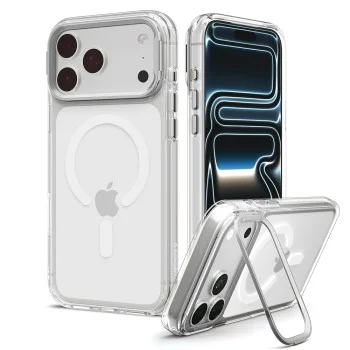 Прозрачен калъф Spigen Ultra Hybrid Optik S MagSafe (ACS11921) - iPhone 18 Pro / iPhone 17 Pro - Сребрист