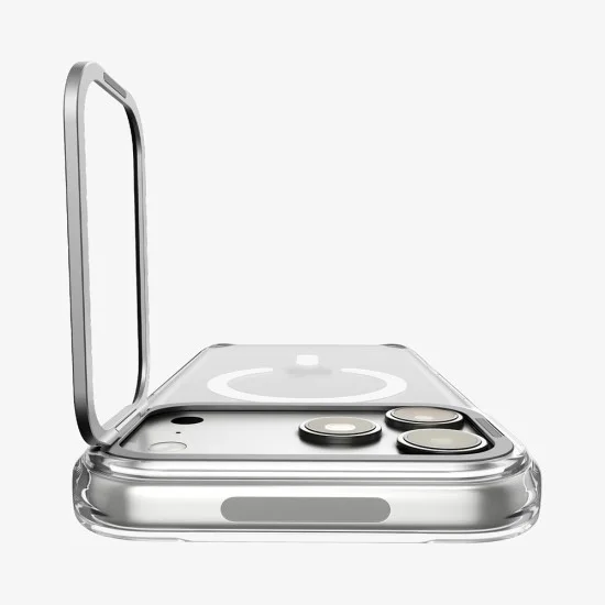 Прозрачен калъф Spigen Ultra Hybrid Optik S MagSafe (ACS11921) - iPhone 18 Pro / iPhone 17 Pro - Сребрист
