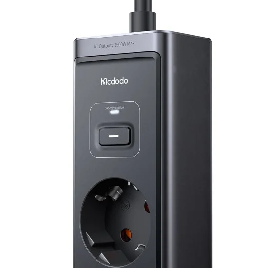 Разклонител 6 в 1 Mcdodo Super Cube Series (CH-0620) - Schuko, 2x Type-C, USB-A, 30W, GaN технология - Черен