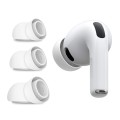 Резервни тапи за Apple AirPods Pro 3 - Techsuit AirVibe (ET2) - Премиум силикон (XS, S, L), 3 чифта - Бял