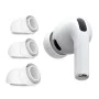 Резервни тапи за Apple AirPods Pro 3 - Techsuit AirVibe (ET2) - Премиум силикон (XS, S, L), 3 чифта - Бял