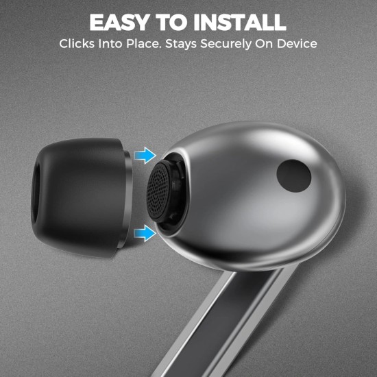 Резервни тапи за Samsung Galaxy Buds 3 Pro - Techsuit AirVibe (ET3) - Премиум силикон (S, M, L), 3 чифта - Бял
