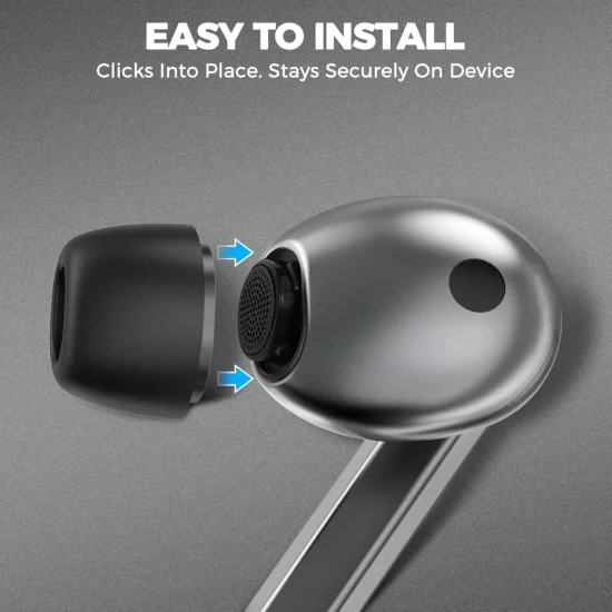 Резервни тапи за Samsung Galaxy Buds 3 Pro - Techsuit AirVibe (ET3) - Премиум силикон (S, M, L), 3 чифта - Бял