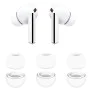 Резервни тапи за Samsung Galaxy Buds 3 Pro - Techsuit AirVibe (ET3) - Премиум силикон (S, M, L), 3 чифта - Бял