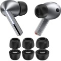 Резервни тапи за Samsung Galaxy Buds 3 Pro - Techsuit AirVibe (ET3) - Премиум силикон (S, M, L), 3 чифта - Черен