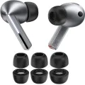 Резервни тапи за Samsung Galaxy Buds 3 Pro - Techsuit AirVibe (ET3) - Премиум силикон (S, M, L), 3 чифта - Черен