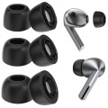 Резервни тапи за Samsung Galaxy Buds 3 Pro - Techsuit AirVibe (ET3) - Премиум силикон (S, M, L), 3 чифта - Черен