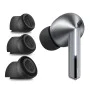 Резервни тапи за Samsung Galaxy Buds 3 Pro - Techsuit AirVibe (ET3) - Премиум силикон (S, M, L), 3 чифта - Черен