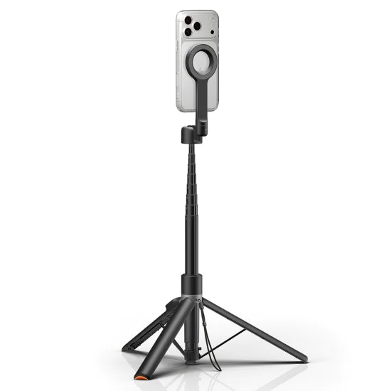 Селфи стик трипод Spigen Selfie Stick S582W - MagSafe съвместим, Bluetooth - Черен