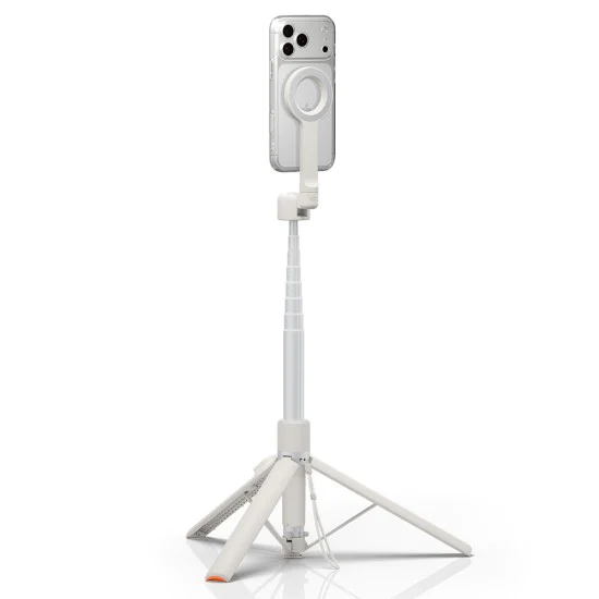 Селфи стик трипод Spigen Selfie Stick S582W - MagSafe съвместим, Bluetooth - Dune Beige