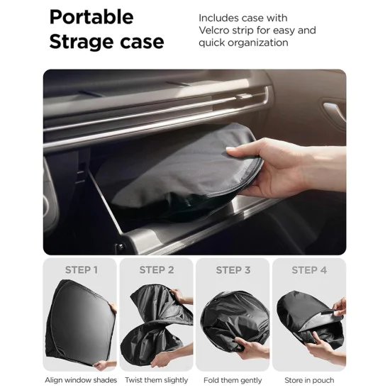 Сенник за предно стъкло за кола Spigen Car Front Windshield Sunshade UO260 - UPF2000+, размер M - Черен