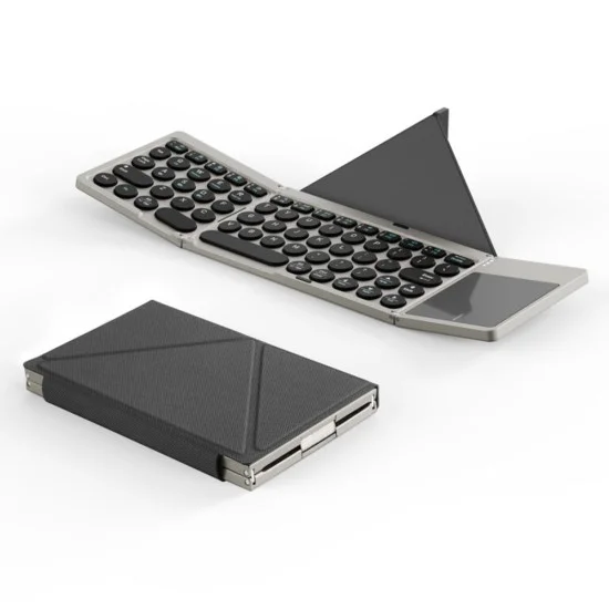 Сгъваема безжична клавиатура Dux Ducis Keyboard Fold-Style - Bluetooth 5.2, универсална, USB-C, 180mAh, английска подредба - Черен