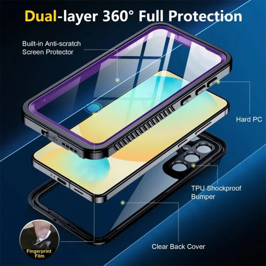 ShellBox - Водоустойчив IP68 калъф - Samsung Galaxy S25 Plus - черен