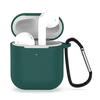 Силиконов калъф за AirPods 1 / 2 - Techsuit Smooth Ultrathin - Тъмнозелен