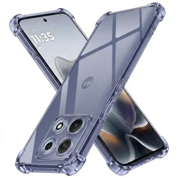 Силиконов калъф Techsuit Shockproof Clear Silicone - Motorola Edge 70 Max - Сив