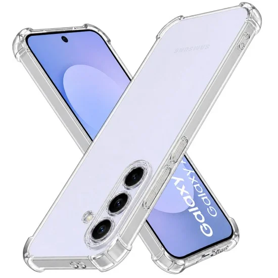 Силиконов калъф Techsuit Shockproof Clear Silicone - Samsung Galaxy S26 FE / S25 FE - Прозрачен
