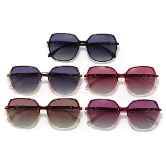 Слънчеви очила Techsuit Polarized Sunglasses (5223) - дамски, поляризирани, класически ретро - Черен