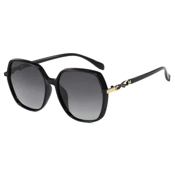 Слънчеви очила Techsuit Polarized Sunglasses (5223) - дамски, поляризирани, класически ретро - Черен