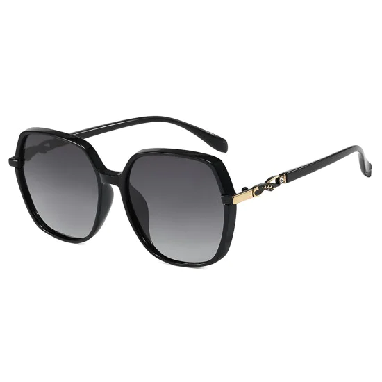 Слънчеви очила Techsuit Polarized Sunglasses (5223) - дамски, поляризирани, класически ретро - Черен