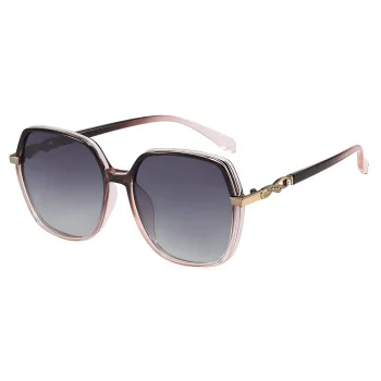 Слънчеви очила Techsuit Polarized Sunglasses (5223) - дамски, поляризирани, класически ретро - Сив / Розов