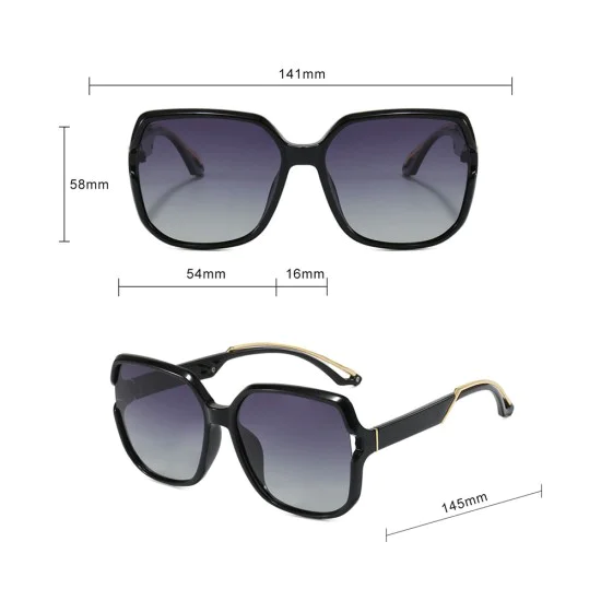 Слънчеви очила Techsuit Polarized Sunglasses (5228) - дамски, поляризирани, UV400 - Черен / Златист