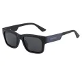 Слънчеви очила Techsuit Polarized Sunglasses (8491) - мъжки, поляризирани, квадратна рамка - Мат Черен / Сив