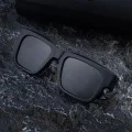 Слънчеви очила Techsuit Polarized Sunglasses (8491) - мъжки, поляризирани, квадратна рамка - Мат Черен / Сив