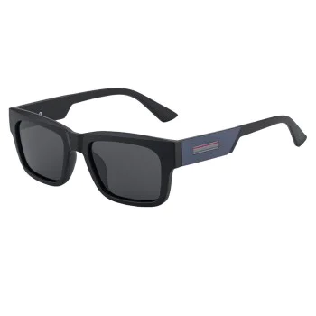 Слънчеви очила Techsuit Polarized Sunglasses (8491) - мъжки, поляризирани, квадратна рамка - Мат Черен / Сив