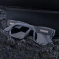 Слънчеви очила Techsuit Polarized Sunglasses (8491) - мъжки, поляризирани, квадратна рамка - Мат Черен / Сив